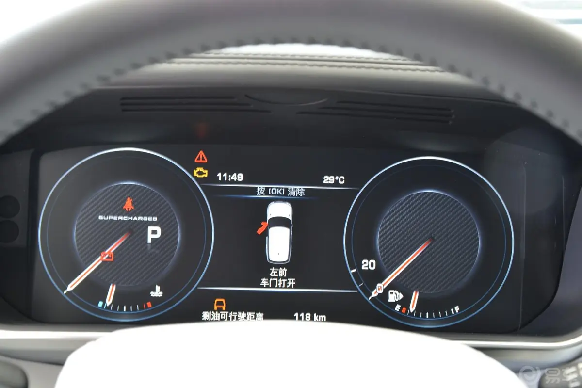 揽胜运动版5.0 V8 SC 汽油版 锋尚创世版 Dynamic仪表盘背光显示