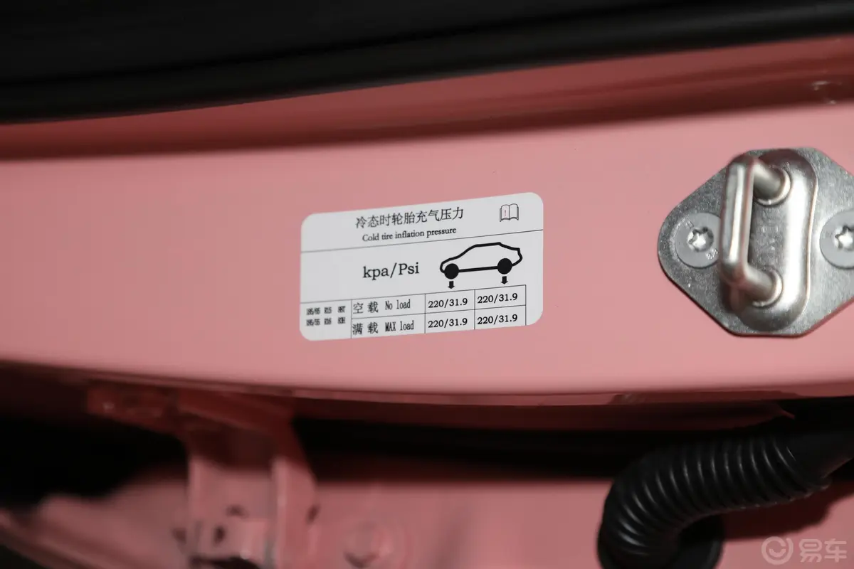 哪吒V潮 400 Lite 粉色定制款 三元锂胎压信息铭牌
