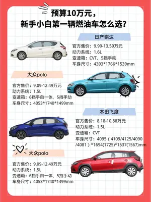 作为新手小白，预算10万左右想要拥有一辆好开好停、小毛病少、省油且耐用的城市代步