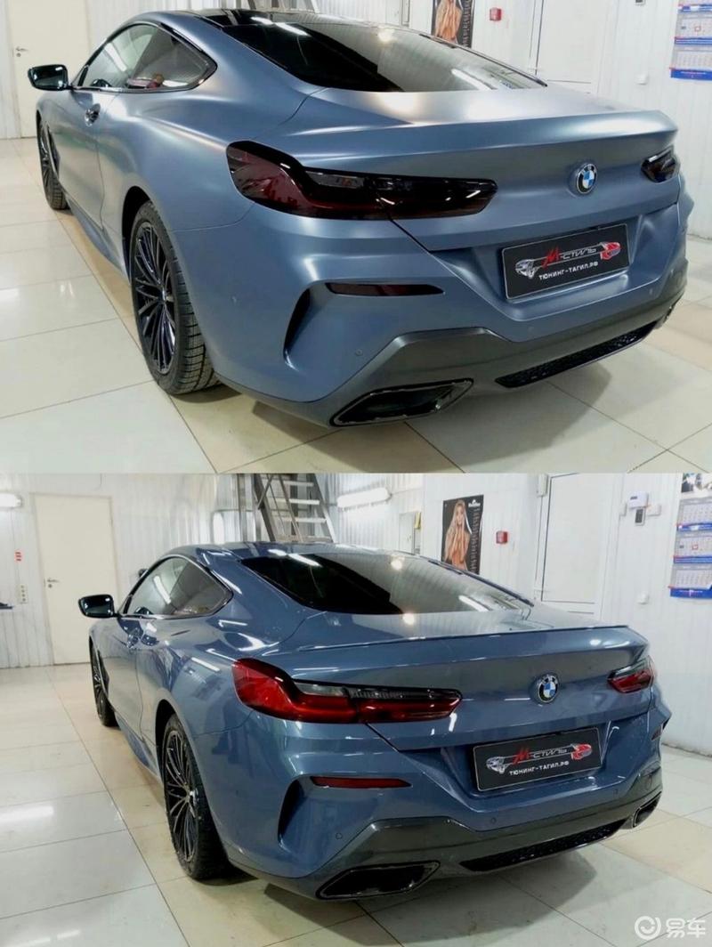 磨砂蓝色车身的 8 系,贴上了新车衣,焕_宝马8系社区_易车社区