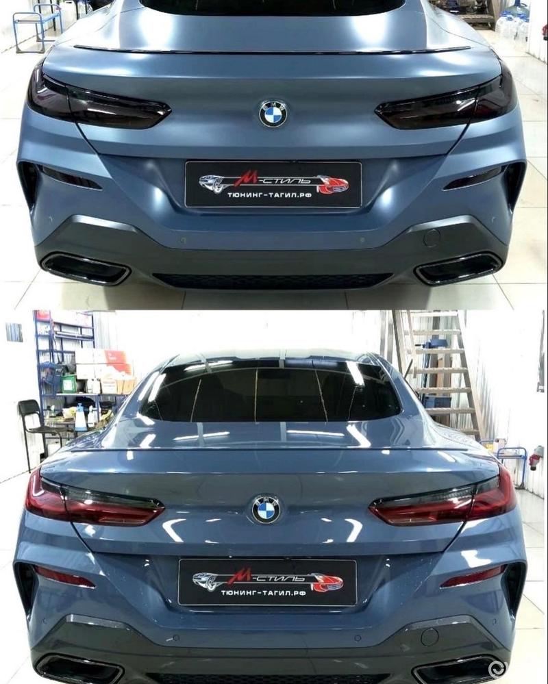 磨砂蓝色车身的 8 系,贴上了新车衣,焕_宝马8系社区_易车社区