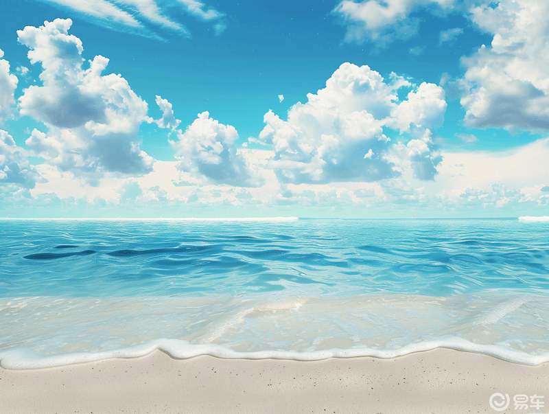 远眺海天一色的美景