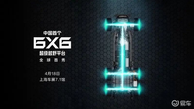 长城炮6×6平台将于上海车展全球首秀3轴6驱5把锁-图1