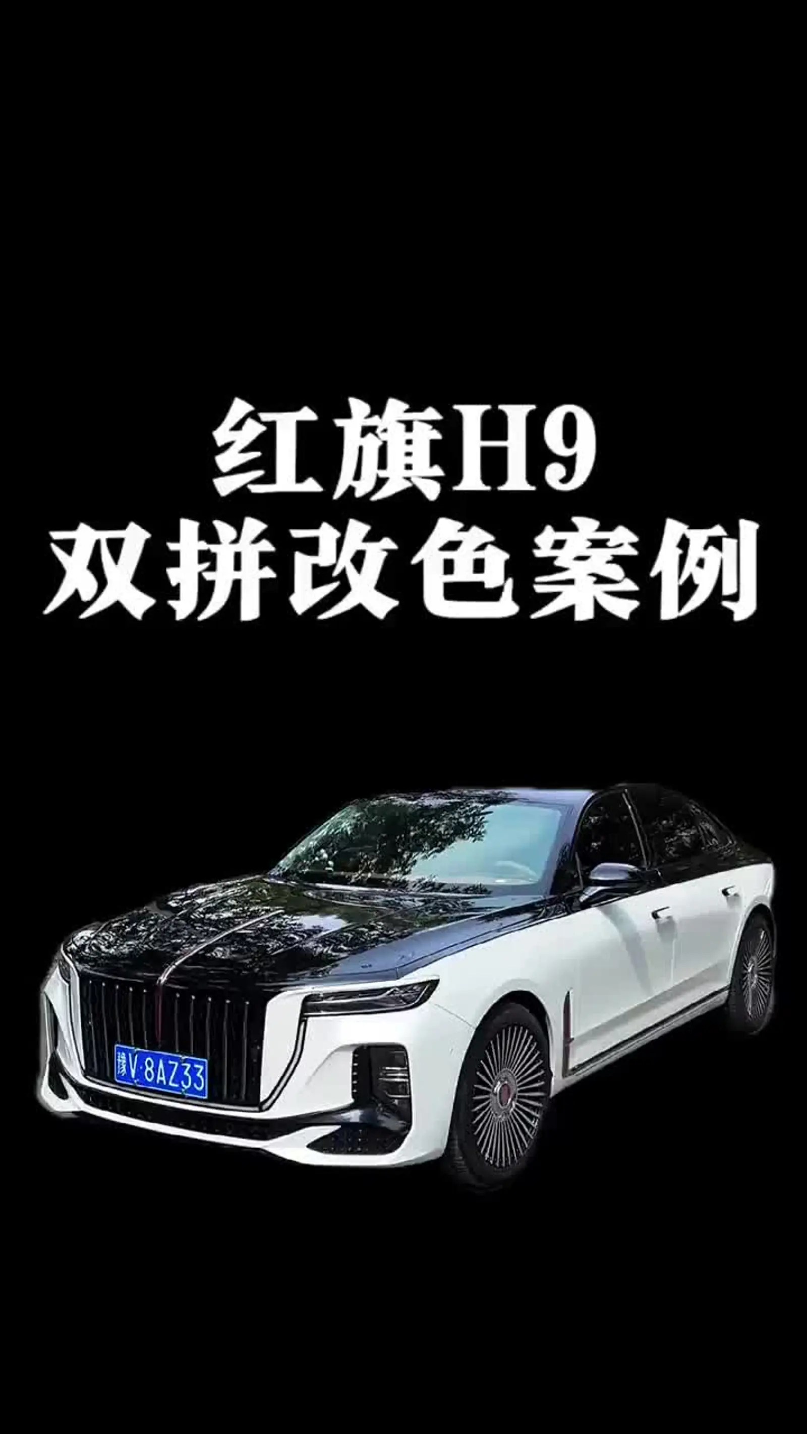 红旗h9黑白双拼改色案例