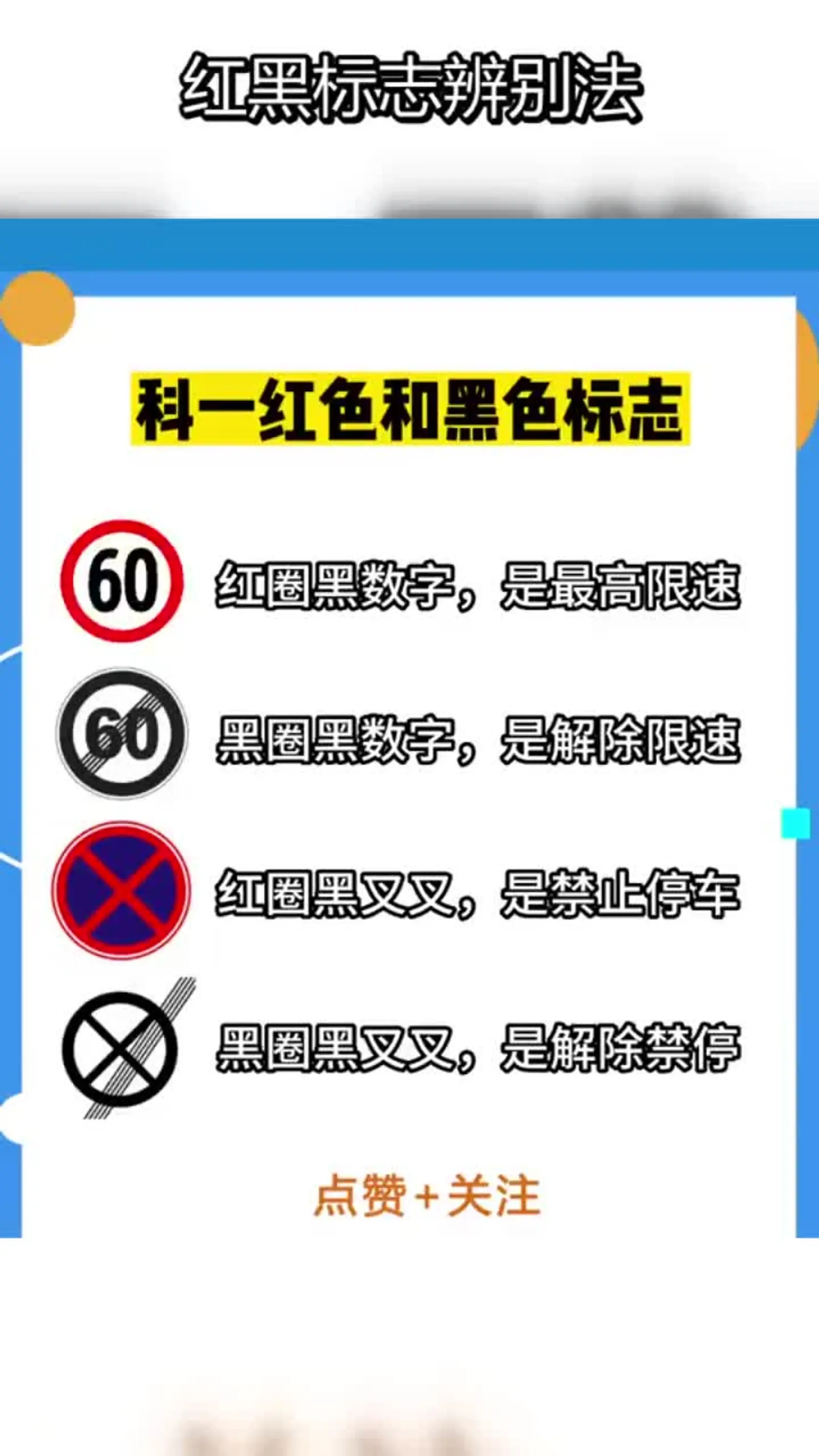 科目一交通标志识别技巧:红黑标志的区别